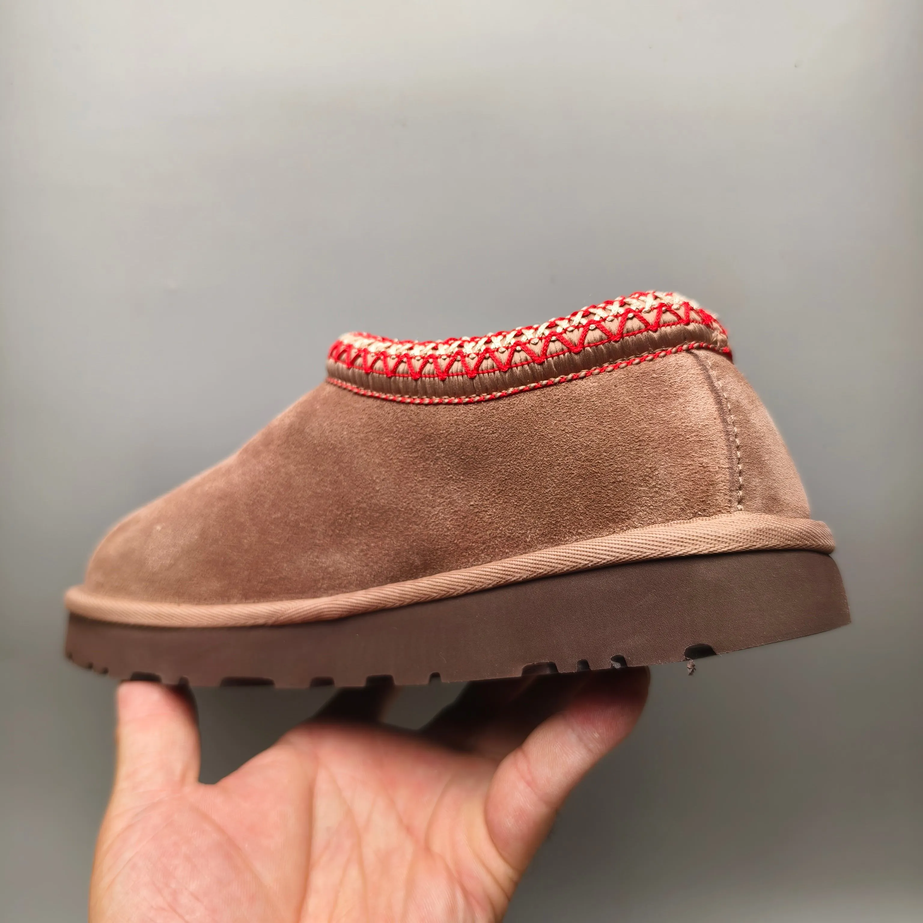💰440 UGG sheepskin all-in-one snow boots for women, 5955 model 4470, one-legged ethnic style home style for women, color: light oak brown, pink, sand color, size: 35-41
